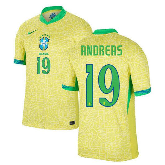 Youth 2024 Brazil Home Replica Jersey ANDREAS 19