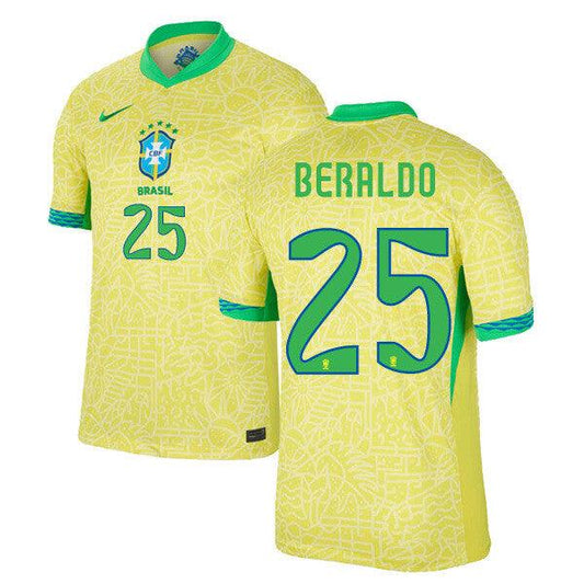 Youth 2024 Brazil Home Replica Jersey BERALDO 25