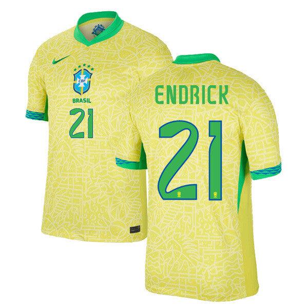 Youth 2024 Brazil Home Replica Jersey ENDRICK 21