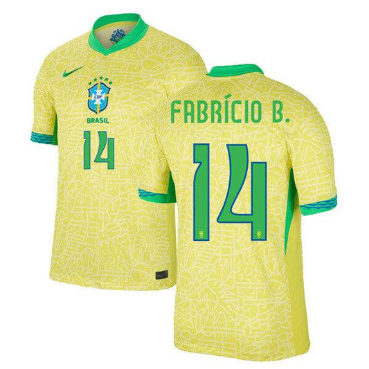 Youth 2024 Brazil Home Replica Jersey FABRiCIO B. 14