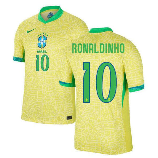 Youth 2024 Brazil Home Replica Jersey Ronaldinho 10