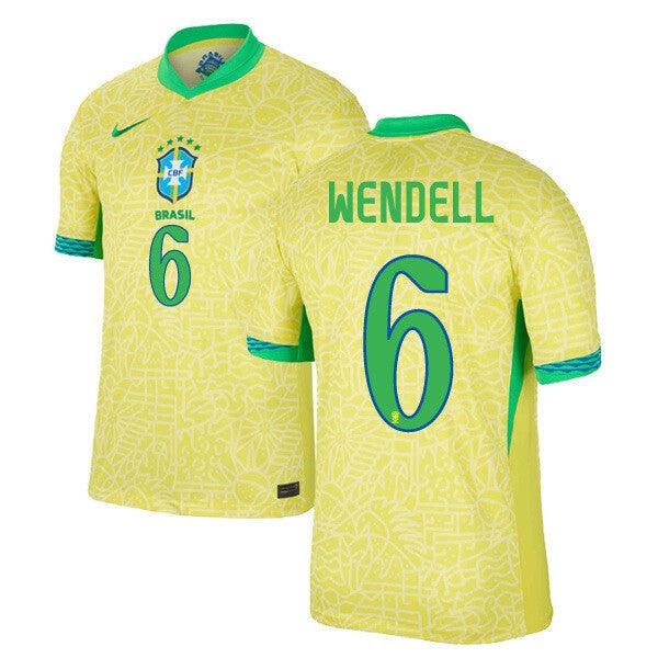 Youth 2024 Brazil Home Replica Jersey WENDELL 6