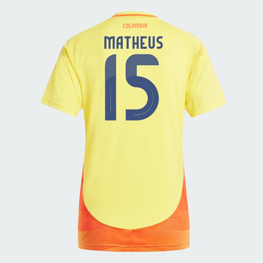 Women's 2024 Colombia MATHEUS 15 Home Replica Jersey