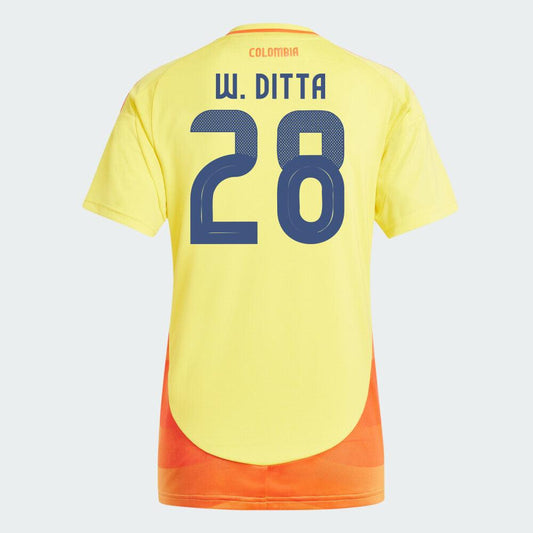 Women's 2024 Colombia W. DITTA 28 Home Replica Jersey