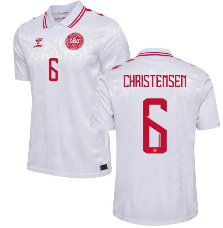 2024 Denmark CHRISTENSEN 6 Away Replica Jersey