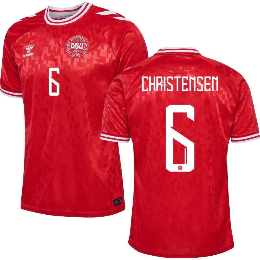 Youth 2024 Denmark CHRISTENSEN 6 Home Replica Jersey