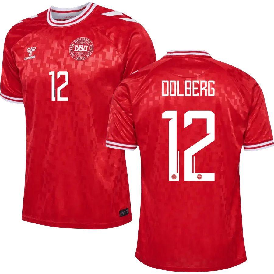 Youth 2024 Denmark DOLBERG 12 Home Replica Jersey