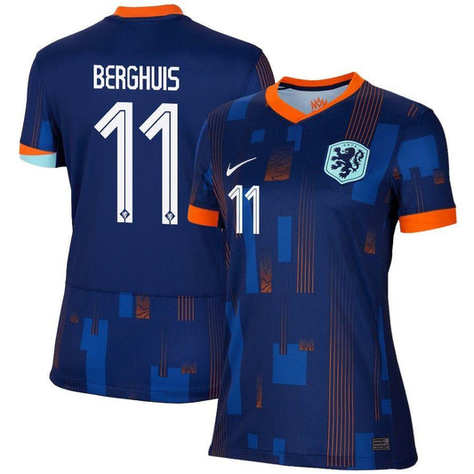 Women's 2024 Netherlands Berghuis 11 Away Replica Jersey