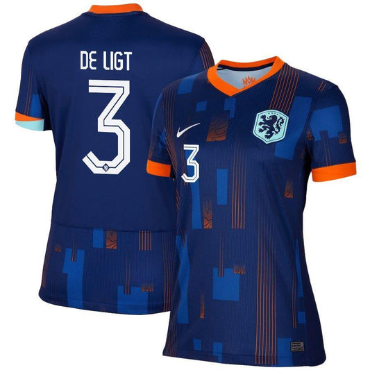 Women's 2024 Netherlands De Ligt 3 Away Replica Jersey