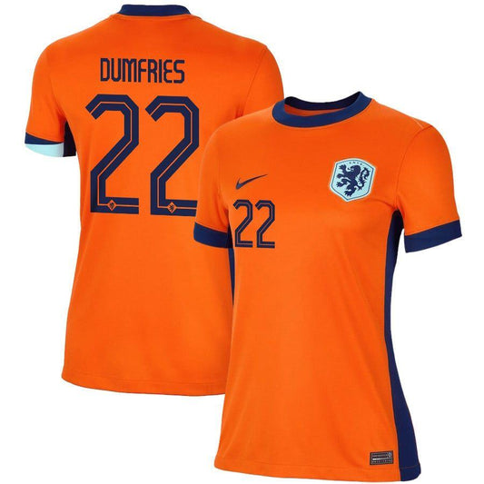 Women's 2024 Netherlands Dumfries 22 Home Replica Jersey