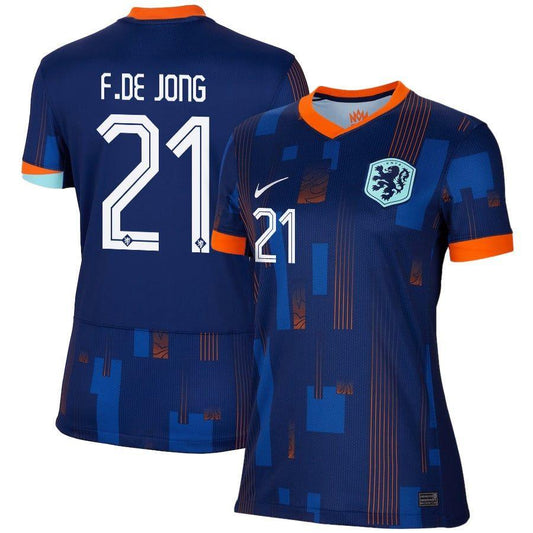 Women's 2024 Netherlands F. de Jong 21 Away Replica Jersey