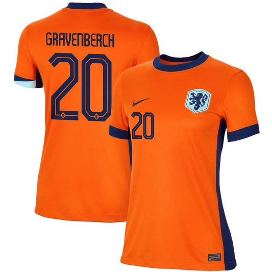 Women's 2024 Netherlands Gravenberch 20 Home Replica Jersey