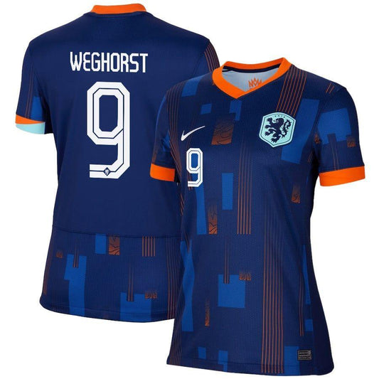 Women's 2024 Netherlands Weghorst 9 Away Replica Jersey