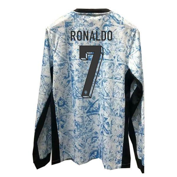 2024 Portugal Away Ronaldo 7 Long Sleeve Replica Jersey