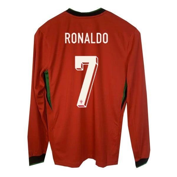 2024 Portugal Home Ronaldo 7 Long Sleeve Replica Jersey