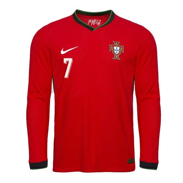 2024 Portugal Home Ronaldo 7 Long Sleeve Authentic Jersey