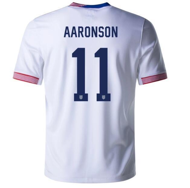 Youth 2024 United States AARONSON 11 Home Replica Jersey