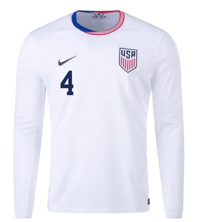 2024 United States ADAMS 4 Home Long Sleeve Replica Jersey