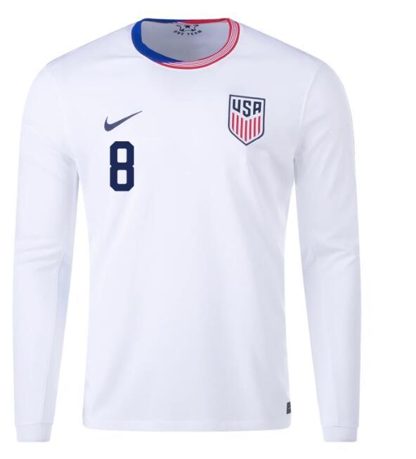 2024 United States MCKENNIE 8 Home Long Sleeve Replica Jersey