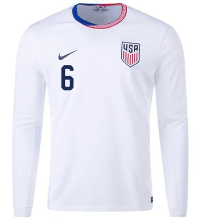 2024 United States MUSAH 6 Home Long Sleeve Replica Jersey