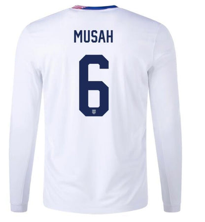 2024 United States MUSAH 6 Home Long Sleeve Replica Jersey