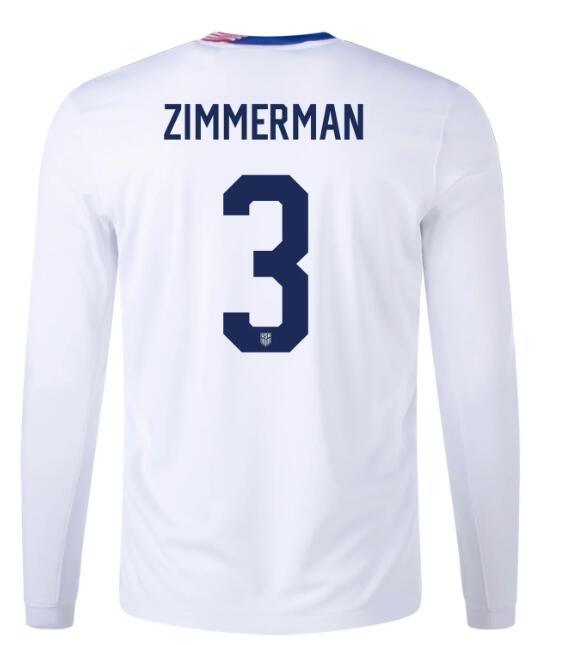 2024 United States ZIMMERMAN 3 Home Long Sleeve Replica Jersey