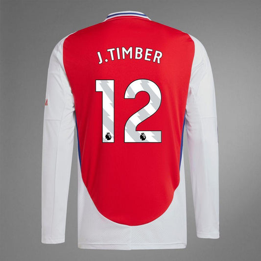 2024-25 Arsenal Home J.TIMBER 12 Long Sleeve Replica Jersey