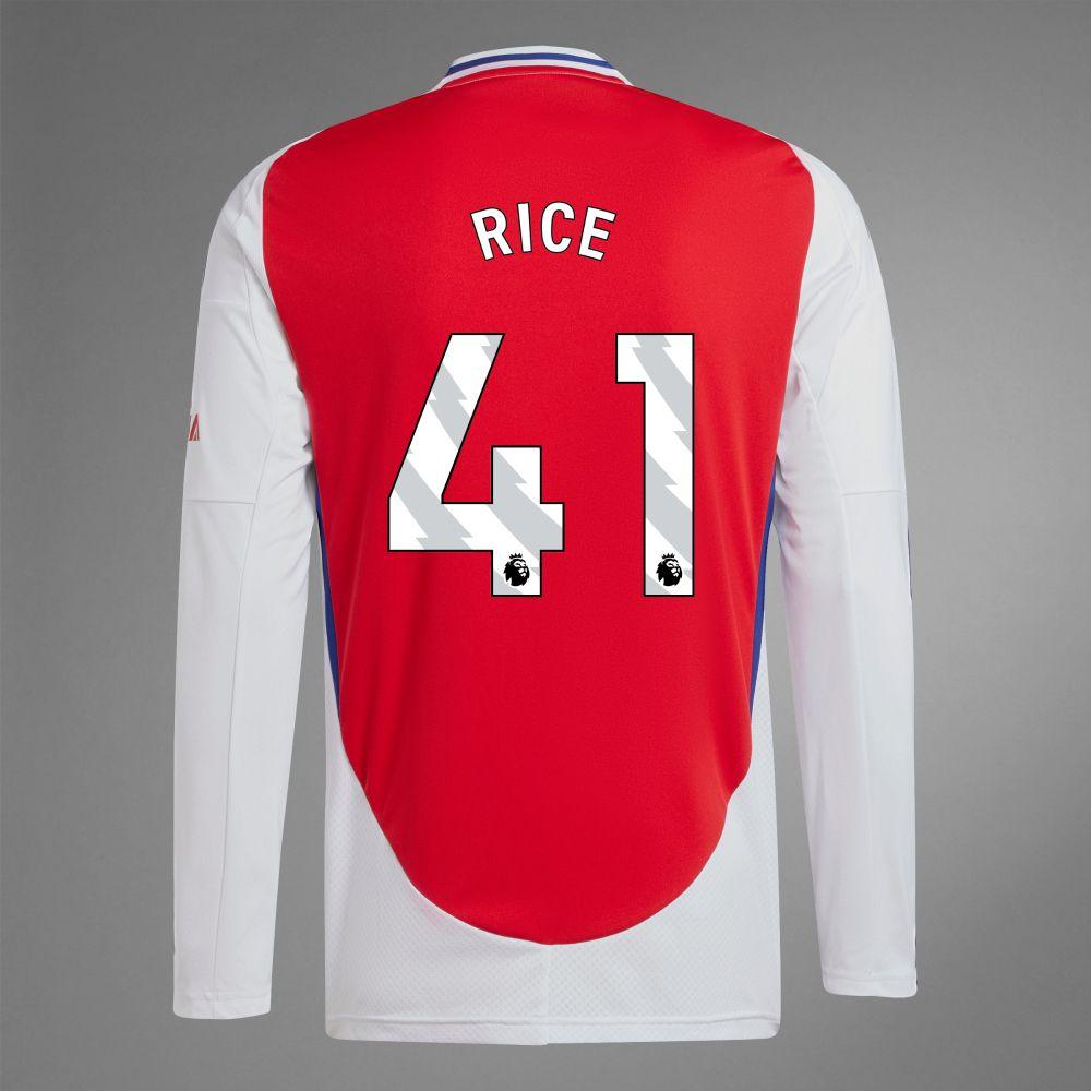 2024-25 Arsenal Home RICE 41 Long Sleeve Replica Jersey