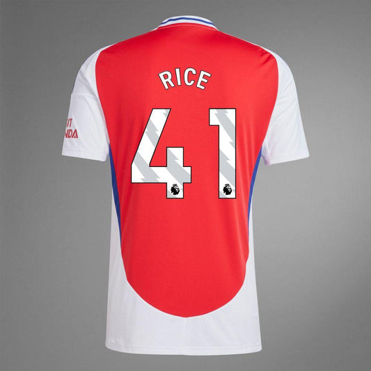 Youth 2024-25 Arsenal Home RICE 41 Soccer Replica Jersey