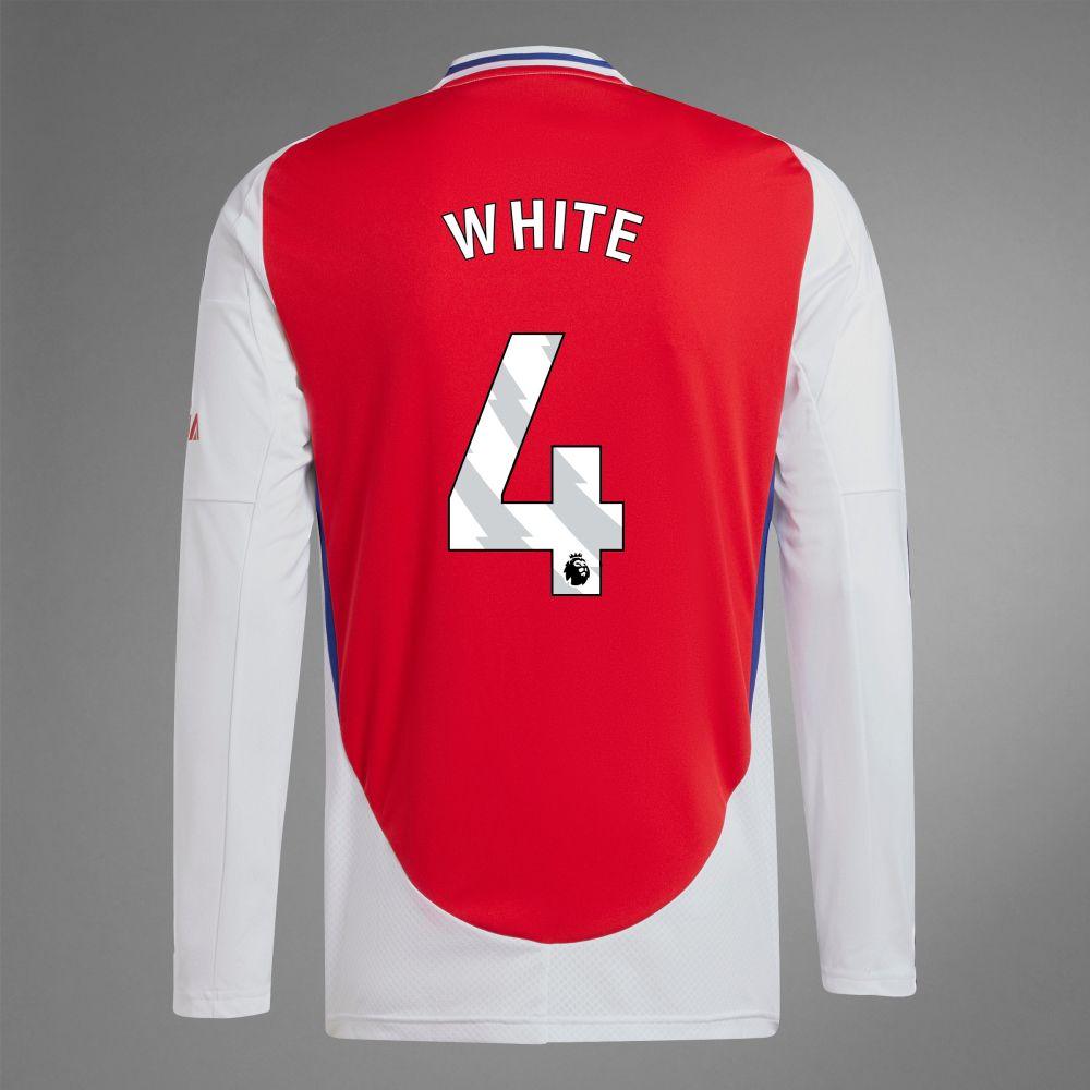 2024-25 Arsenal Home WHITE 4 Long Sleeve Replica Jersey