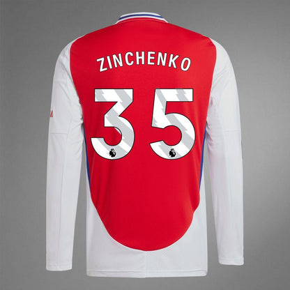 2024-25 Arsenal Home ZINCHENKO 35 Long Sleeve Replica Jersey