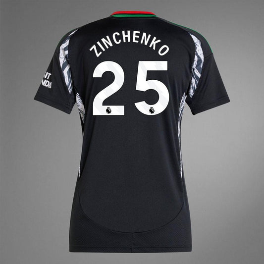 Women's 2024-25 Arsenal ZINCHENKO 25 Away Replica Jersey