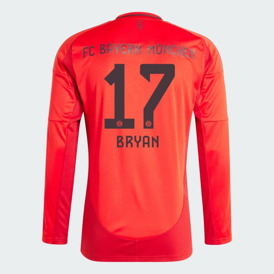 2024-25 Bayern Munich BRYAN 17 Home Long Sleeve Replica Jersey