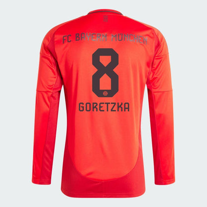 2024-25 Bayern Munich GORETZKA 8 Home Long Sleeve Replica Jersey