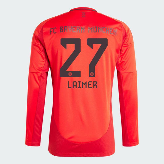 2024-25 Bayern Munich LAIMER 27 Home Long Sleeve Replica Jersey