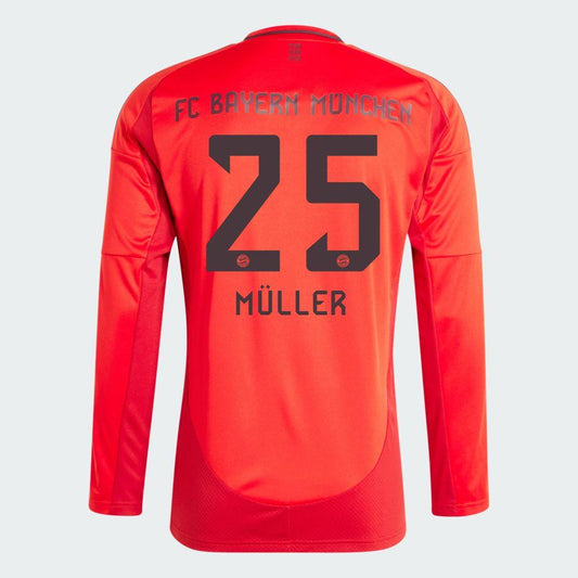 2024-25 Bayern Munich MULLER 25Home Long Sleeve Replica Jersey