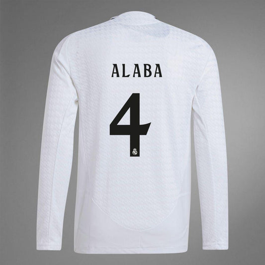 2024-25 Real Madrid Home ALABA 4 Long Sleeve Authentic Jersey