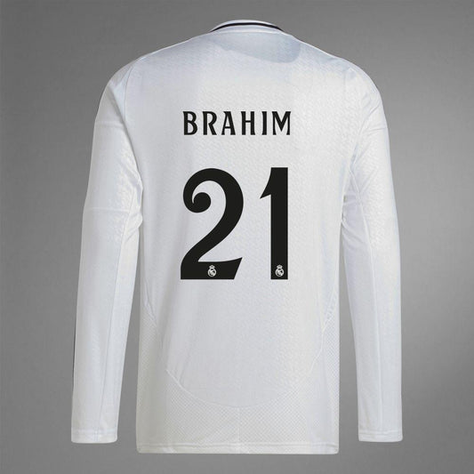 2024-25 Real Madrid Home BRAHIM 21 Long Sleeve Replica Jersey