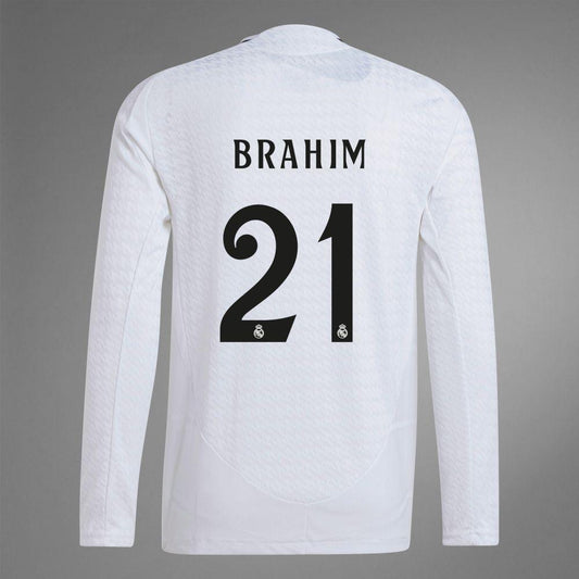 2024-25 Real Madrid Home BRAHIM 21 Long Sleeve Authentic Jersey