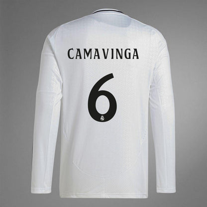 2024-25 Real Madrid Home CAMAVINGA 6 Long Sleeve Replica Jersey