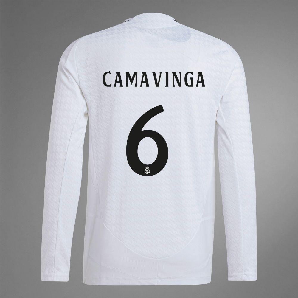 2024-25 Real Madrid Home CAMAVINGA 6 Long Sleeve Authentic Jersey