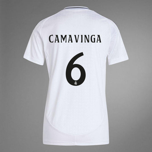 Women's 2024-25 Real Madrid Home CAMAVINGA 6 Replica Jersey