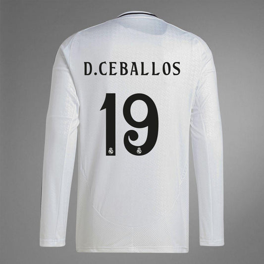 2024-25 Real Madrid Home D.CEBALLOS 19 Long Sleeve Replica Jersey