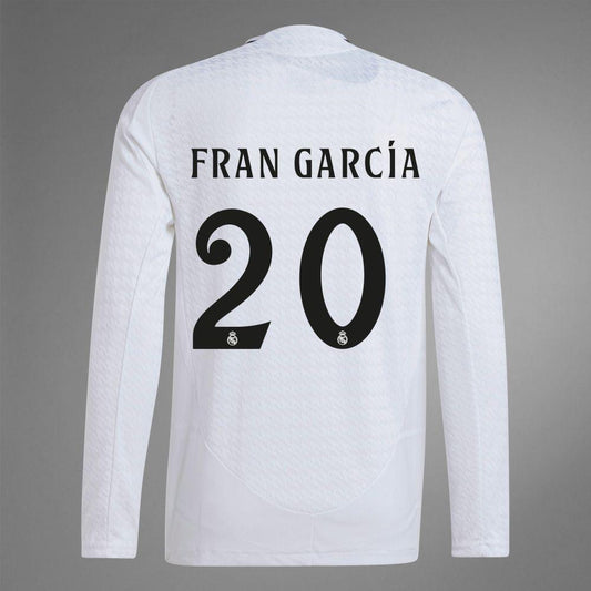 2024-25 Real Madrid Home FRAN GARCiA 20 Long Sleeve Authentic Jersey