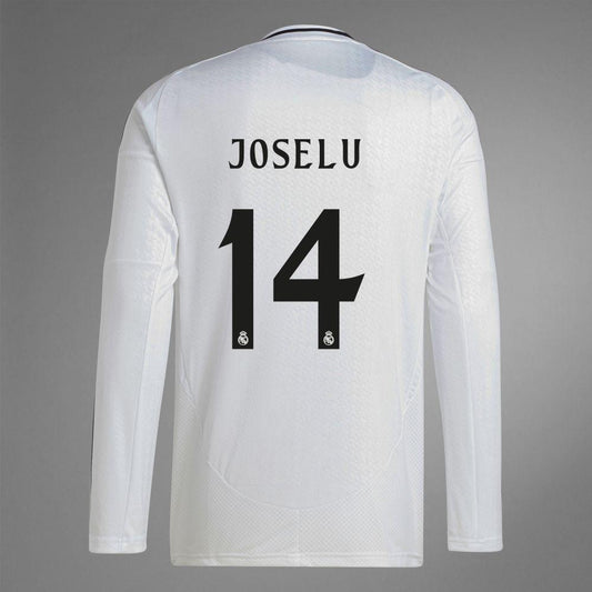 2024-25 Real Madrid Home JOSELU 14 Long Sleeve Replica Jersey