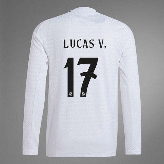 2024-25 Real Madrid Home LUCAS V. 17 Long Sleeve Authentic Jersey