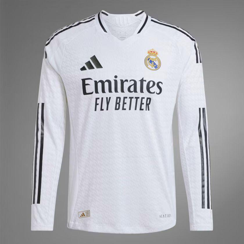 2024-25 Real Madrid Home Long Sleeve Long Sleeve Authentic Jersey - Personalized