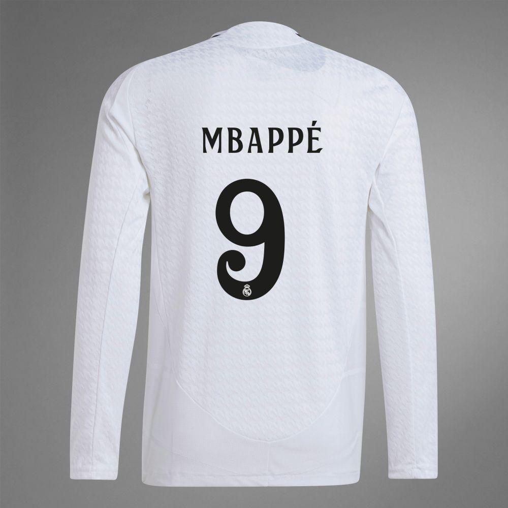 2024-25 Real Madrid Home Mbappe 9 Long Sleeve Authentic Jersey