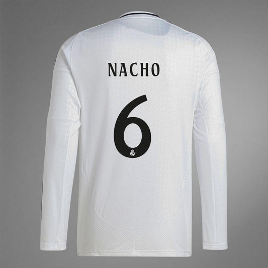 2024-25 Real Madrid Home NACHO 6 Long Sleeve Replica Jersey