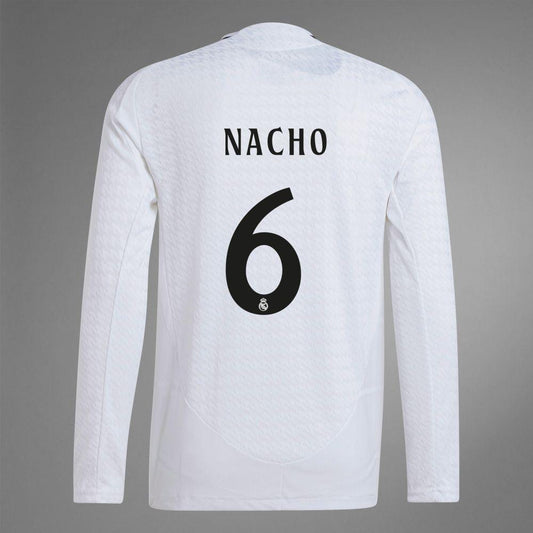 2024-25 Real Madrid Home NACHO 6 Long Sleeve Authentic Jersey